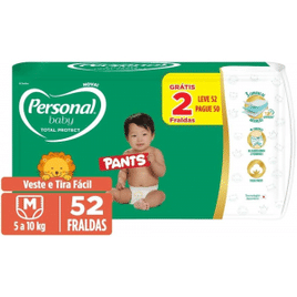 Fralda Personal Baby Total Protect Pants Tam M - 52 Unidades