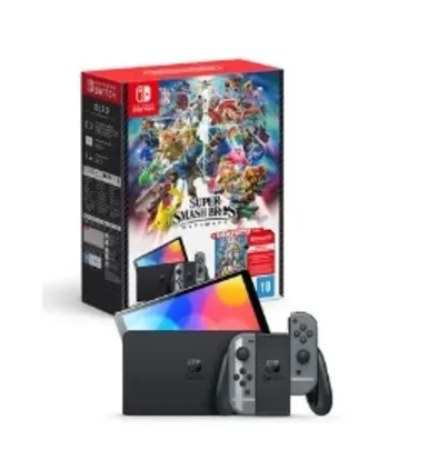 Console Nintendo Switch OLED + Jogo Super Smash Bros Ultimate - HBGSSKACLA