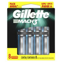 Carga para Aparelho de Barbear Gillette Mach3 Leve 8 Pague 6