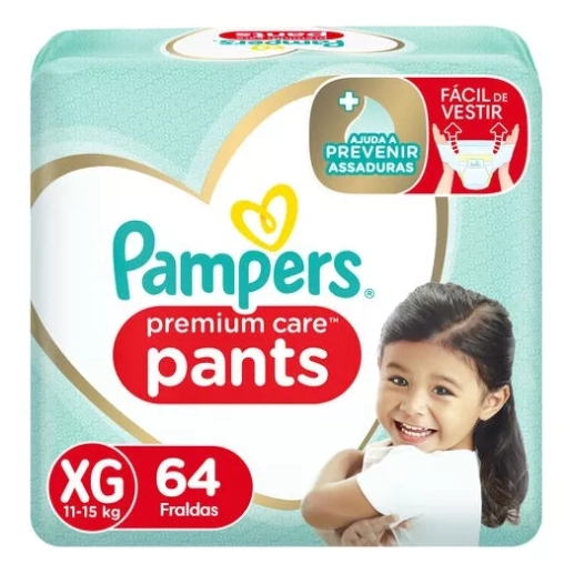 Fralda Pampers Pants Premium Care XG 64 Unidades