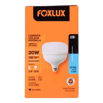 [+Por- R$5.8 ] Foxlux Lâmpada LED de Alta Potência 20W 6500K Bivolt