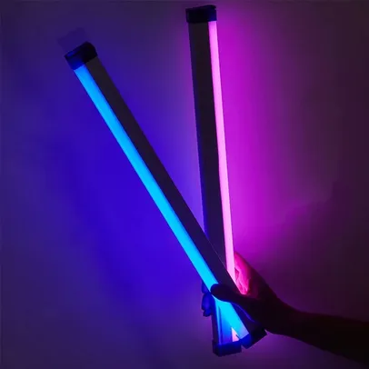 [COM TAXA] Luz de tubo RGB colorida, USB Night Light, Roxo e azul 17cm