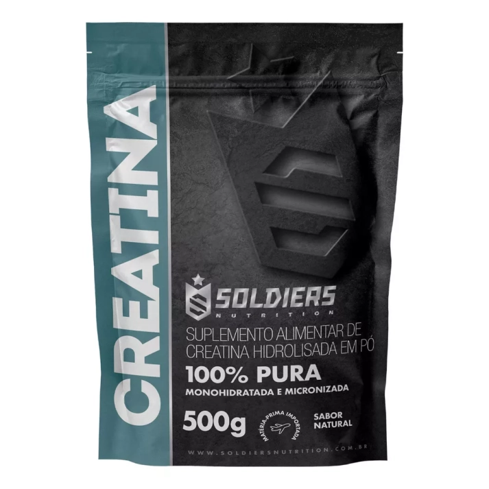Creatina Monohidratada 100% Pura Importada 500g - Soldiers Nutrition