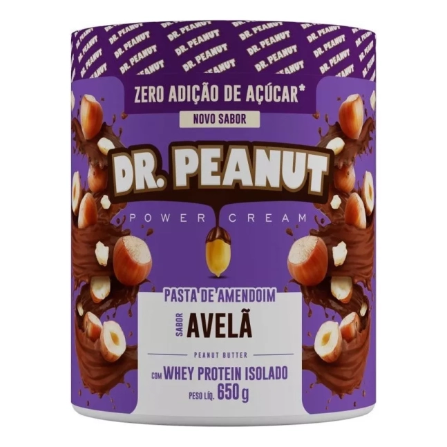 Suplemento em Pasta DR Peanut Power Cream Proteínas Power Cream Sabor Avelã em Pote de 650g