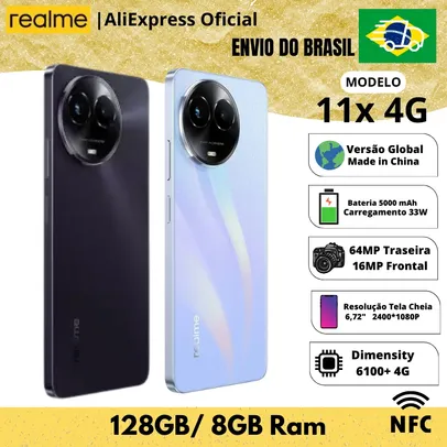 [Do Brasil] Smartphone Realme 11X 4G 128GB ROM / 8GB RAM