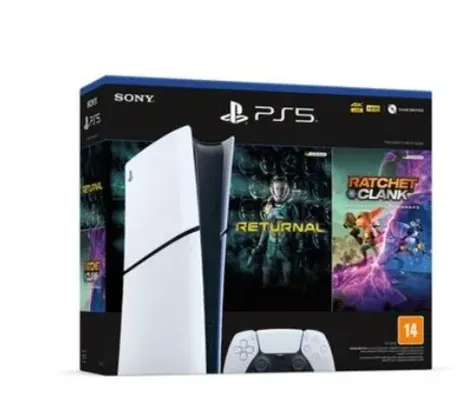 (App) Console PlayStation 5 Slim, Edição Digital, Branco + 2 Jogos - 1000038914