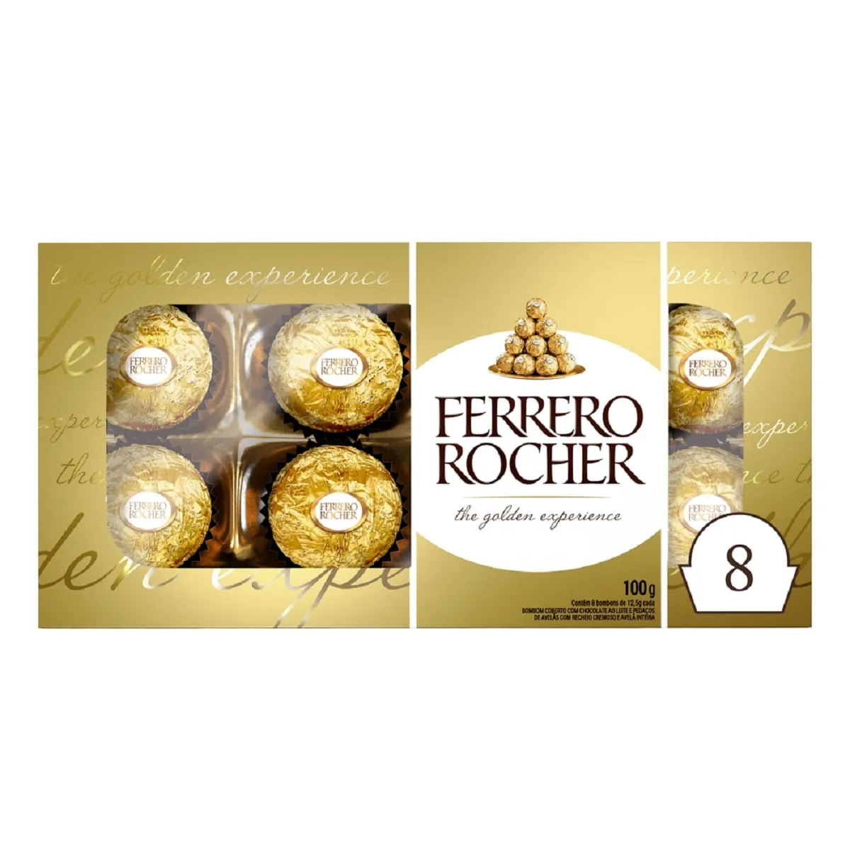 (Regional) Bombom Ferrero Rocher 100g Com 8 Unidades