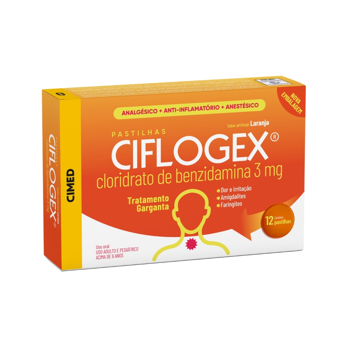 Ciflogex Laranja 3mg 12 Pastilhas