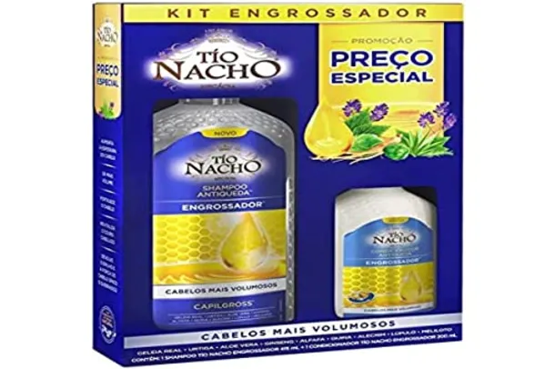Tio Nacho - Kit Antiqueda Engrossador para dar mais volume aos cabelos, 615ml, Cabelos lindos e brilhantes