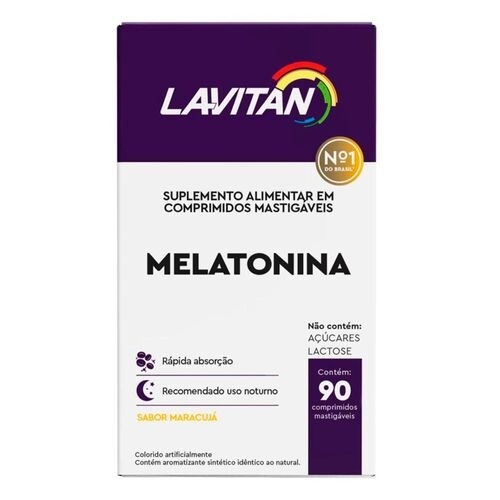 2 Caixas Melatonina Lavitan Maracujá 90 Comprimidos