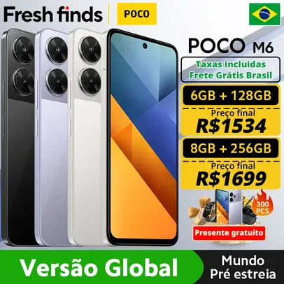 [DoBrasil] Smartphone POCO M6 Versão Global 128GB - 6Gb