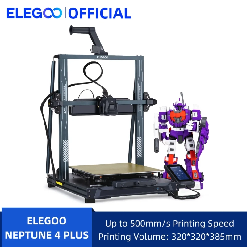 Impressora 3D ELEGOO-NEPTUNE 4 PLUS FDM até 500mm/s