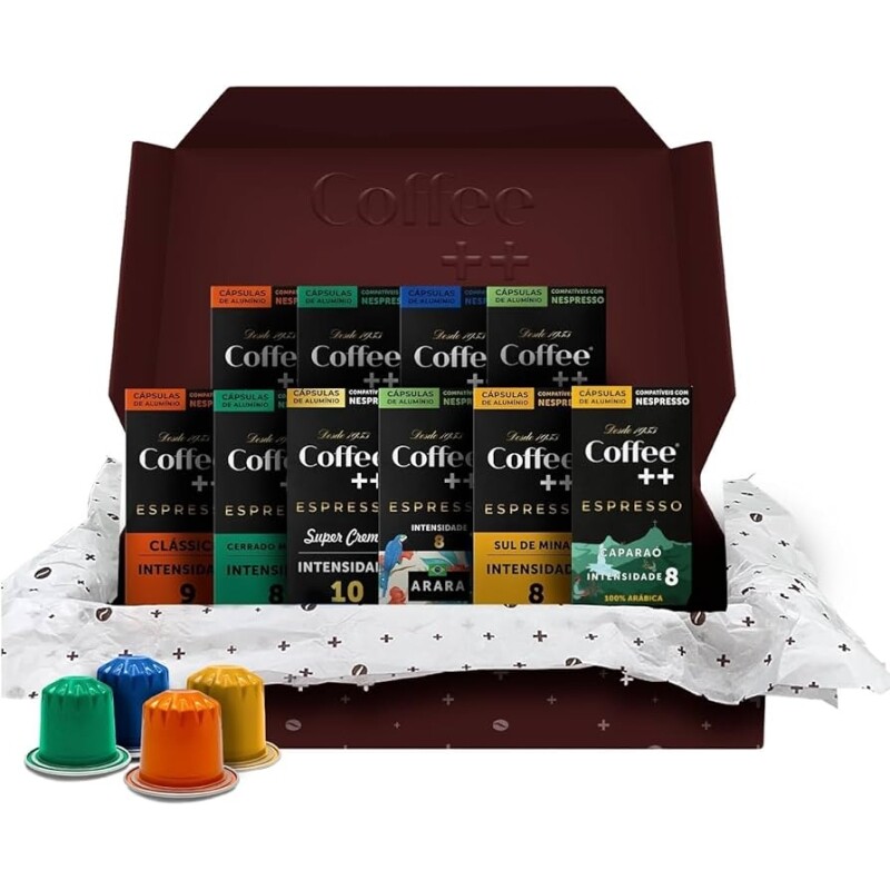 Kit 100 Cápsulas Coffee Mais compatível com Nespresso Variedades