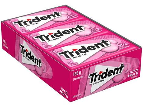 Chiclete Trident 5s Tutti-Frutti Sem Açúcar Display com 21 Unidades de 8g