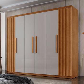 Guarda Roupa Casal Roma MDF 6 Portas e 2 Gavetas