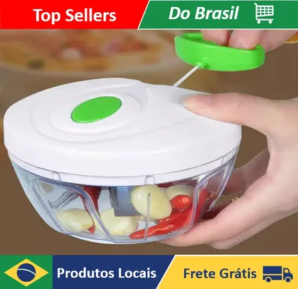 (App/Moedas R$ 8,38 / Brasil) Processador Manual Triturador de Alimentos 3 Laminas 500 ml - Neverdie
