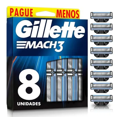 Saindo por R$ 42: Gillette Mach3 - Carga para Aparelho de Barbear, Leve 8 Pague 6 (o pacote pode variar) | Pelando