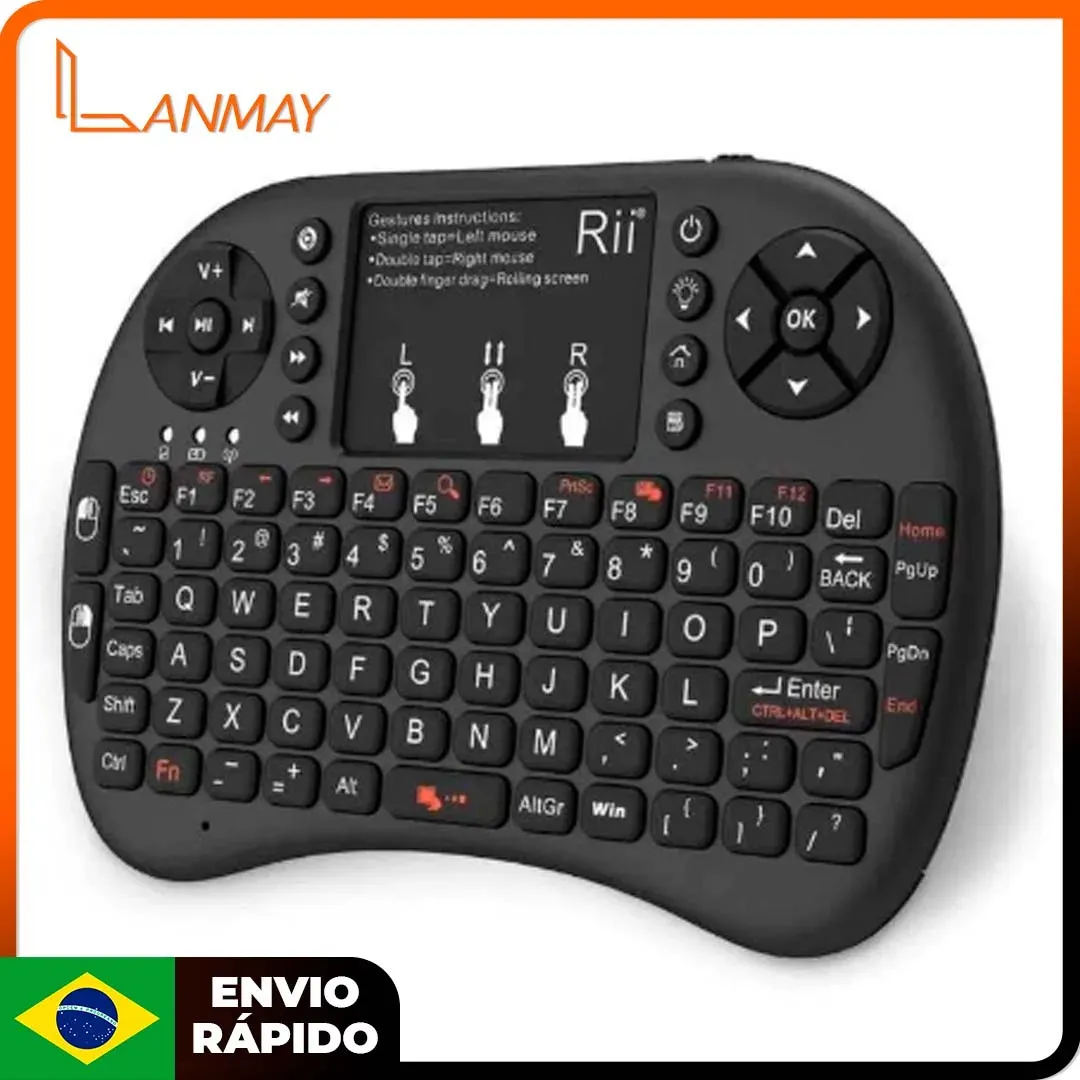 (App / Moedas R$ 16,78/ Brasil) Mini Teclado USB Wireless Mini Keyboard Sem Fio Com TouchPad