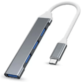 Hub Slim 4 em 1 USB Type-C Alumínio