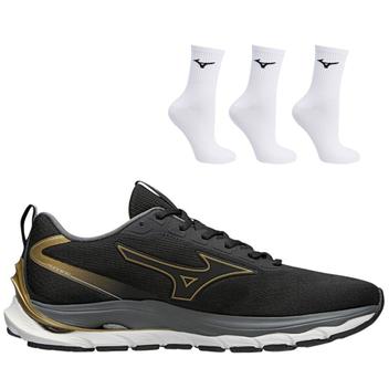 Tênis Mizuno Wave Dynasty 5 Masculino + 3 Pares de Meia Cano Médio