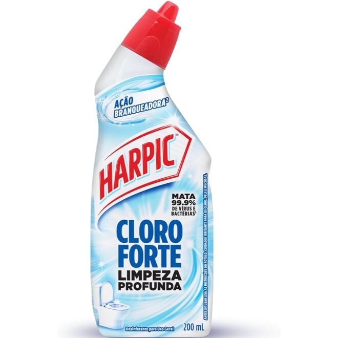 4 Unidades Desinfetante Harpic Cloro Forte - 200ml
