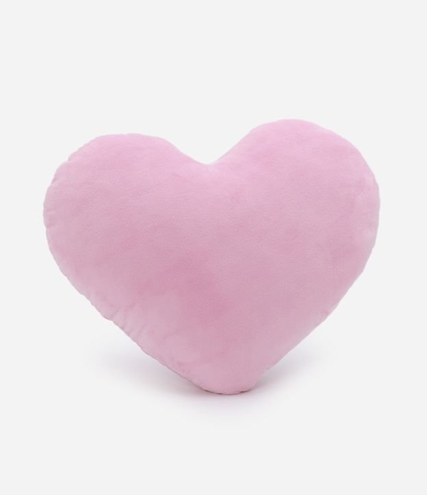 Almofada De Coração Em Plush Peluciado Rosa Bebê