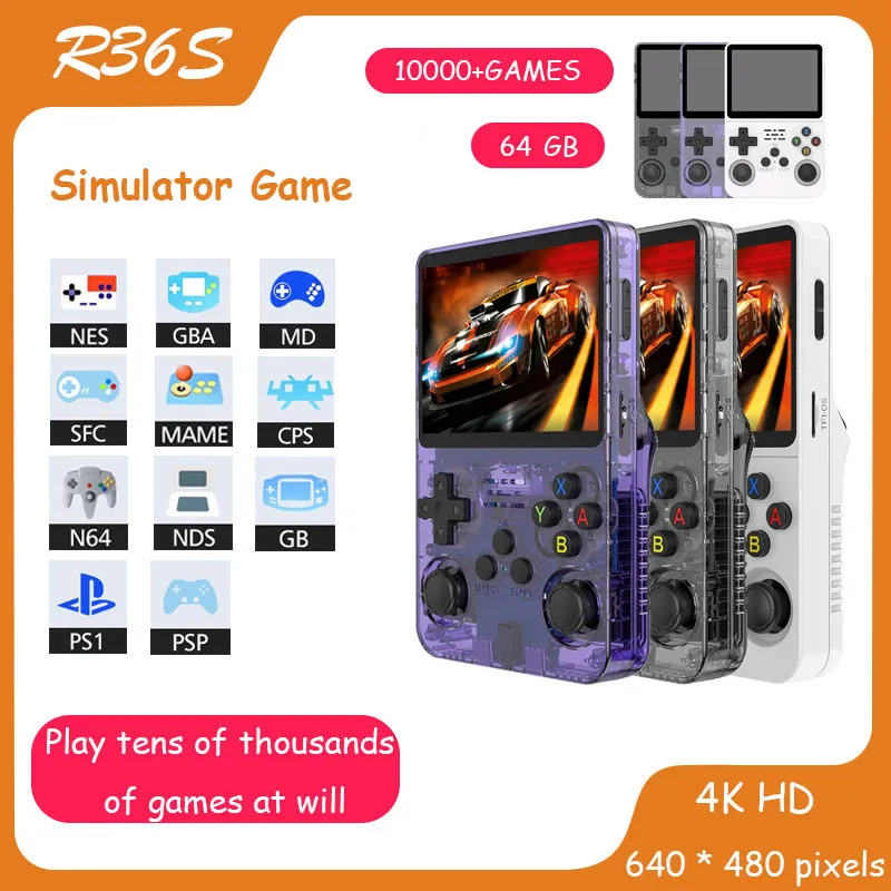 [APP/IMP. INCLUSO/MOEDAS - R$ 150] Console de Jogos Portátil R36S Tela IPS 3,5 " Com 21 Emuladores