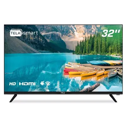 Smart TV LED 32" HD HQ Conversor Digital Externo 3 HDMI 2 USB WI-FI Android 11 Design Slim