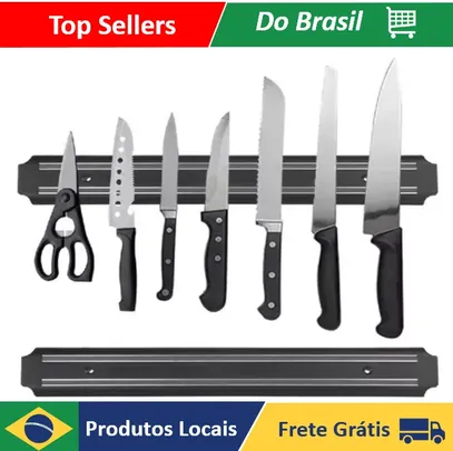 (App / Moedas R$ 8,40 / Brasil) Barra Magnética Imã Facas Cozinha Churrasqueira 33cm