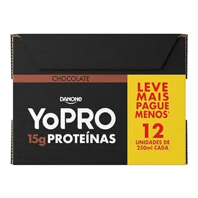 12 unidades YoPRO Bebida Láctea UHT Chocolate 15g de proteínas 250ml - 12 unidades