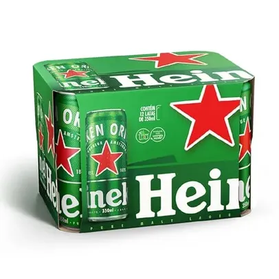 [R$3,38 unid] Pack Heineken Cerveja Pilsen - 12 latas de 350ml