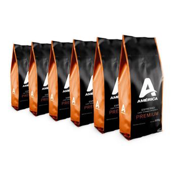 Kit 3 kg café torrado em grãos américa premium - 500g