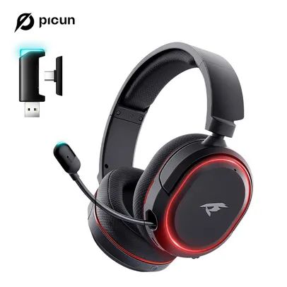 Picun G2 sem fio Gaming Headset, fones de ouvido Bluetooth, 5ms baixa latência
