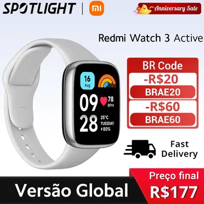 [Taxas Inclusas] Smartwatch Xiaomi Redmi Watch 3 Active