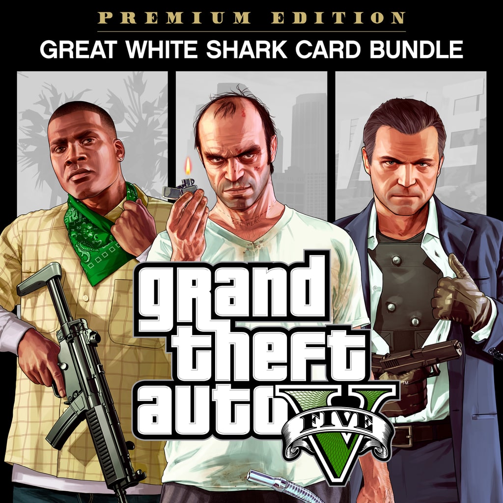 Jogo Bundle Grand Theft Auto V: Edição Premium & Pacote Tubarão-Branco - PS4