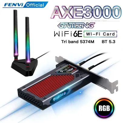 [Moedas/APP] Placa Wi-Fi 6E AX210 Fenvi FV-AXE3000 RGB