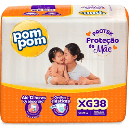 Fralda Pom Pom Protek Proteção de Mãe Mega XG - 38 Unidades