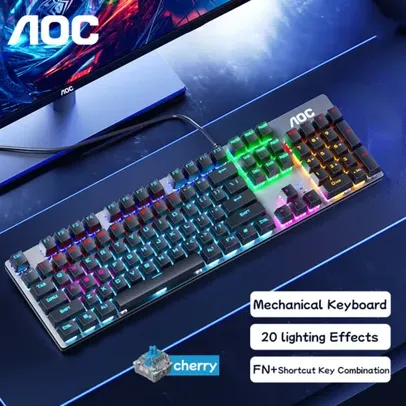 [TAXAS INCLUSAS] Teclado Mecânico AOC GK410 - metal painel version