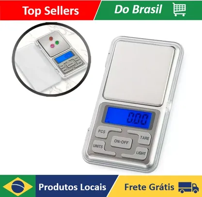 (App/Moedas R$ 8,72 / Brasil) Mini Balança Alta Precisão Portátil 0,1g A 500g Digital|