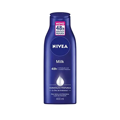 [Prime/REC/+Por-R$11,24] NIVEA Hidratante Corporal Milk Pele Seca - Nutrição intensa para pele seca a extrasseca, 48h - 400ml