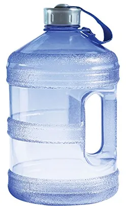 New Wave Enviro Garrafa de água Iconic de 3,8 litros sem BPA (redonda), alça embutida e tampa de aço inoxidável, garrafa com capacidade de 3,8 litros