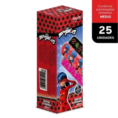 Curativo Estampado Lady Bug com 25 Un Miraculous - HC359