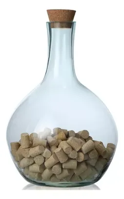 Garrafa Grande 45cm Vidro Resistente Rolhas Vinho Decoração Cor Transparente