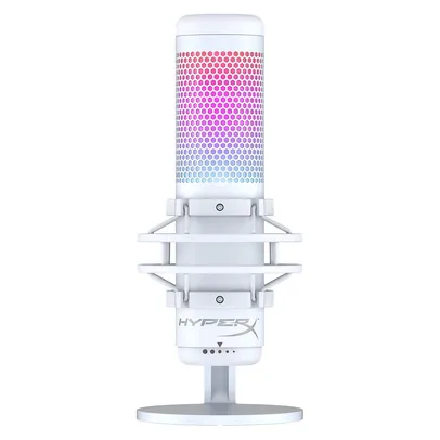 Saindo por R$ 494: Microfone Gamer HyperX QuadCast S Podcast, Antivibração, LED RGB, USB, Compatível com PC, PS4 e Mac, Branco - 519P0AA | Pelando