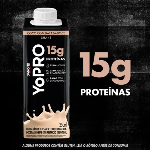 [ PRIME | + POR - R$ 3,64 ] YoPRO Bebida Láctea UHT Coco com Batata-Doce 15g de proteínas 250ml
