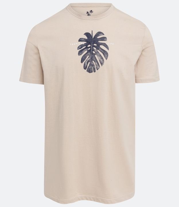 Camiseta Comfort em Algodão com Estampa Tropical Life