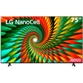 Smart TV 75" 4K LG NanoCell Bluetooth ThinQ AI Alexa Google Assistente Airplay 3 HDMIs - 75NANO77SRA