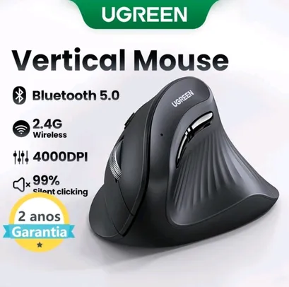 Saindo por R$ 96,9: Mouse Ugreen Sem fio 4000dpi Vertical | Pelando