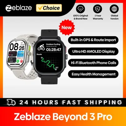 [App/Taxa Inclusa/Moedas R$107,38] Zeblaze Beyond 3 Pro GPS relógio inteligente, AMOLED