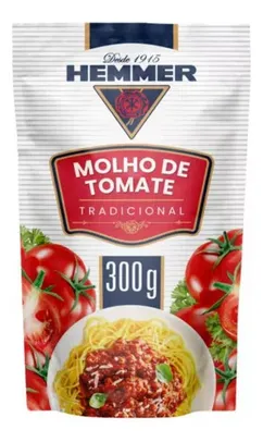Hemmer kit com 30 molhos de tomate tradicional sachê 300gr